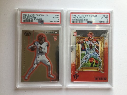 Panini 2020 Chronicles Dynagon Gridiron Joe Burrow Bengals Rookie Lot 2 PSA 6