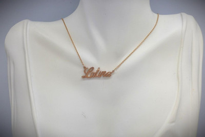 LATINA Pendant Necklace Rose Gold 16''
