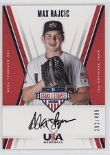 2019 Panini USA Baseball Stars & Stripes Black Ink /499 Max Rajcic #MR Auto 4a7