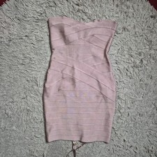 House Of CB Dress Leyla Nude Bodycon Bandage Strapless Size Large L New NWT