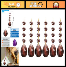 Teardrop Crystal Chandelier Prisms - 6 Pack, 120mm Length, Dark Brown Finish