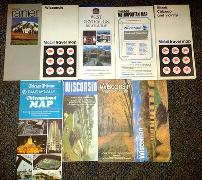 Road Map Lot Chicagoland Wisconsin Mount Rainier Chicago Metropolitan Illnois