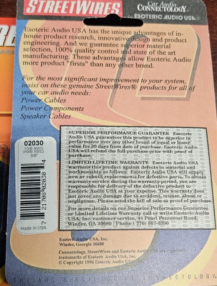 CABLES DE CALLE 3/8" 10/8 AWG ANILLOS DE ALIMENTACIÓN 2 PAQUETES HECHOS EN EE. UU. 02030 Foto 2 de 2