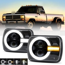 Pair 5x7 7x6 Led Headlights Hilo Beam For Dodge D150 D250 D350 Ram 50