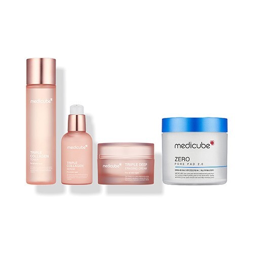 MEDICUBE Triple Collagen 4 Set (Toner & Serum & Cream & Pore Pad) K-Beauty - Picture 1 of 5