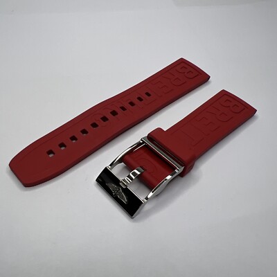 BREITLING ラバーベルト レッド　２２mm ２０mm 22mm Breitling Red Rubber Watch Strap Band & 20mm A20S.1 B93 Tang