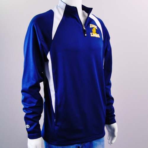Holloway Fleece Quarter Zip Pullover Zion Lions Logo Embroidery Blue Size Small - Picture 4 of 10