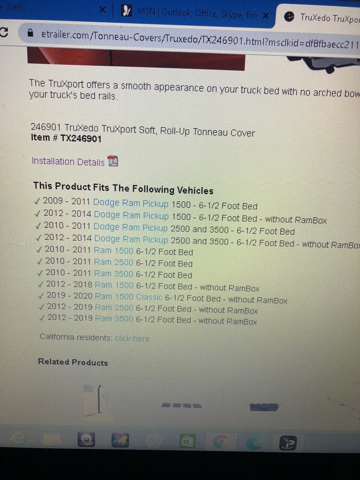 Tonneau Cover St 76 3 Bed Fleetside Truxedo 246901 For Sale Online Ebay