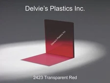 Red Transparent Acrylic Plexiglass sheet 1/8" x 12" x 12" #2423 