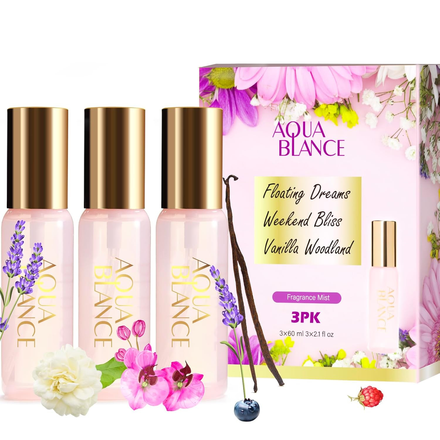 Set For Women, Each 60ml/2.1 Floz, Travel Size Womens Fragra