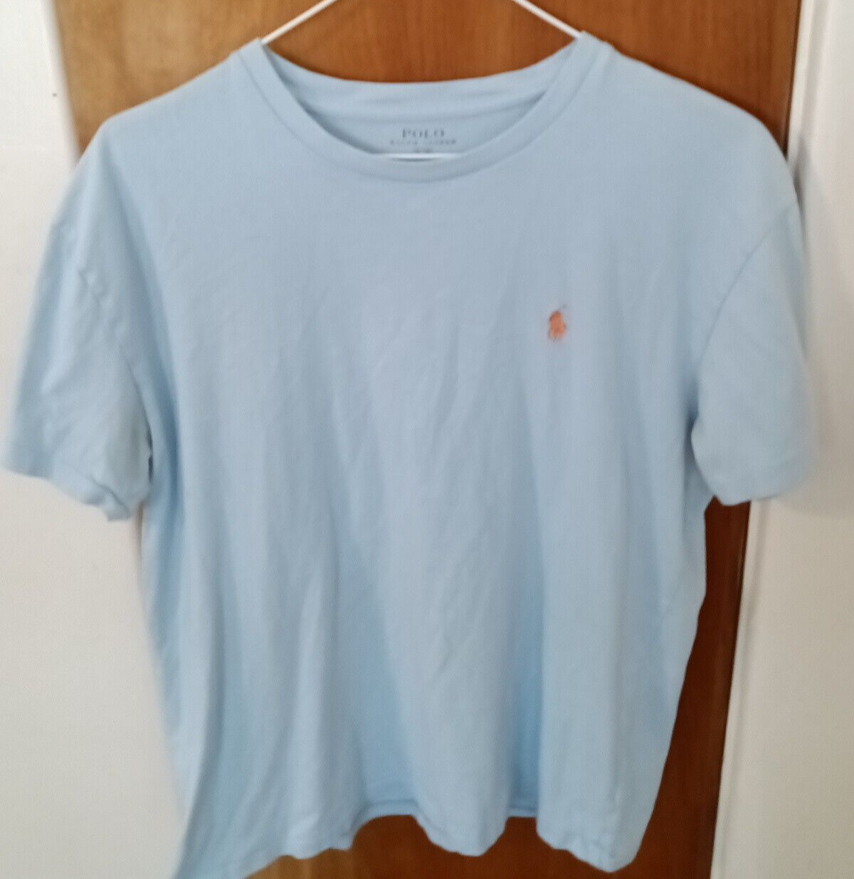 Polo Ralph Lauren camicia uomo grande blu chiaro manica corta pullover logo pony