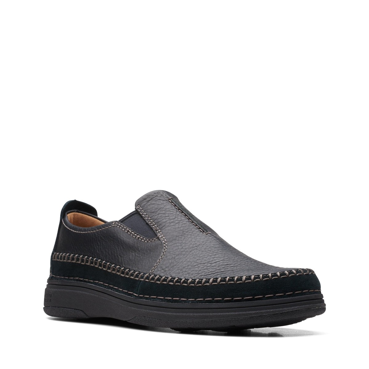 Clarks Men\'s Low-Top Sneaker Black Leather Size 10 M Amazon.com | Clarks Collection Men main image 2