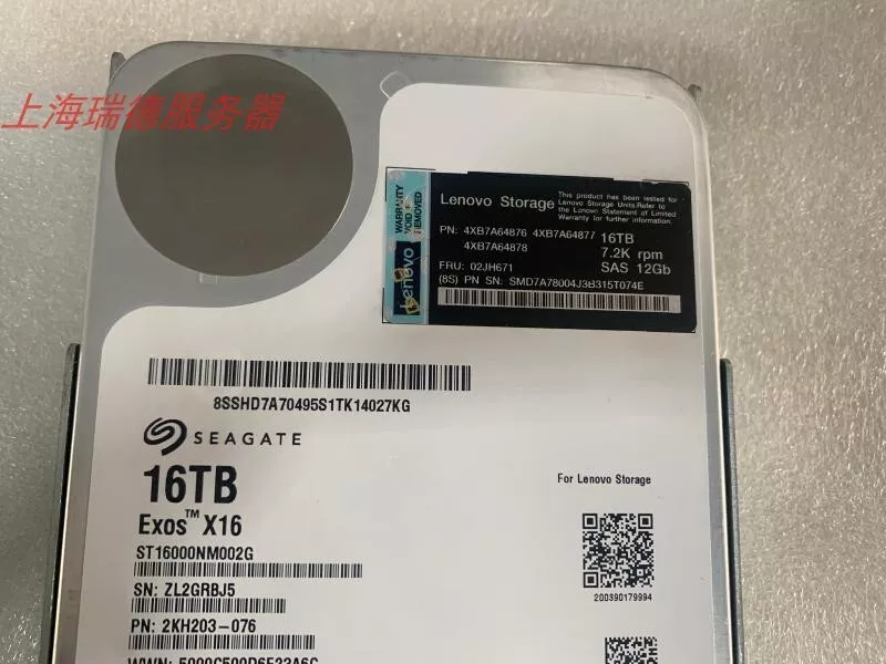 Lenovo Storage 02JH671 4XB7A64876 ST16000NM002G 16T SAS 7.2K 12G