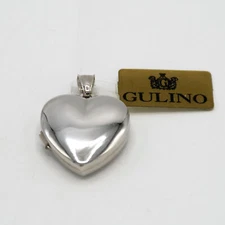 E.58 Heart Shaped 925 Silver Double Portrait Pendant