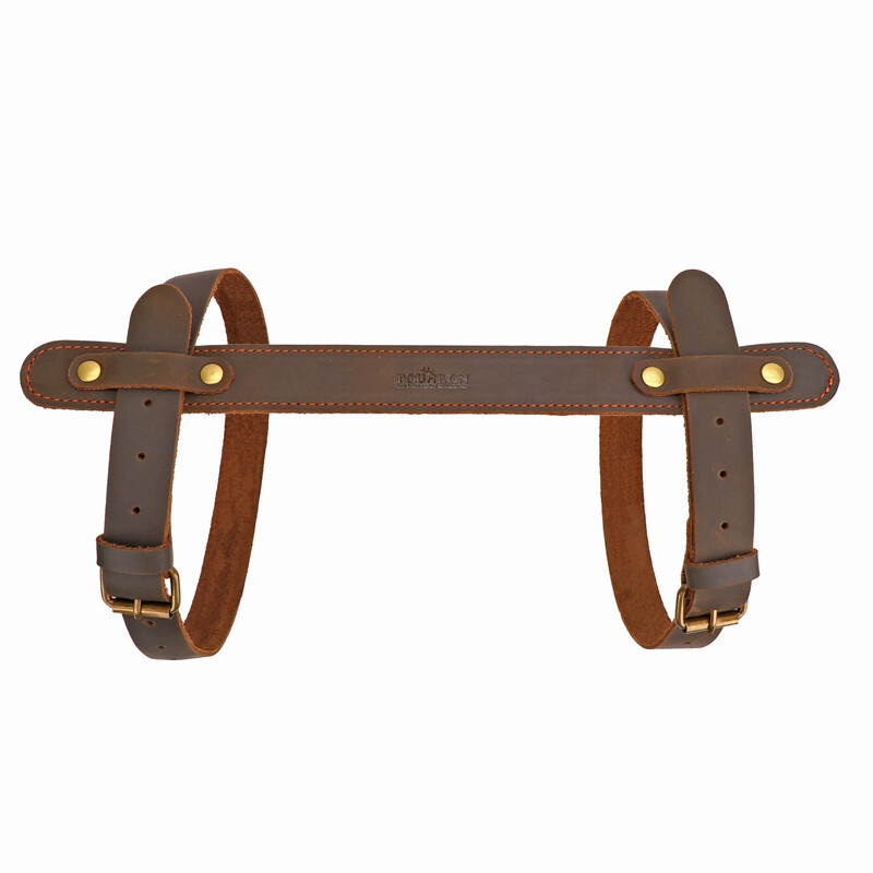 TOURBON Leather Picnic Blanket Carrier Strap Motorcycle Bedroll Rug Belt