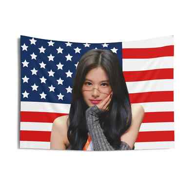 KPOP FLAG] TWICE SANA American Flag Wall Tapestry Once Fan Merch