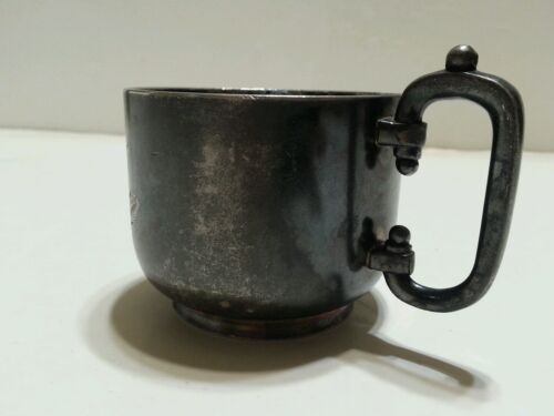 Antique Rockford Silver Plate Co. Quadruple Cup Mug 249 Engraved for Father 1892 - Foto 7 di 11