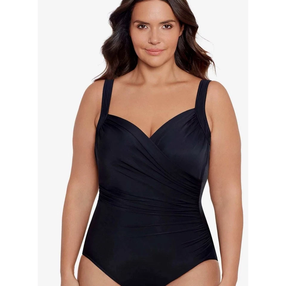 Miraclesuit Ruched One-Piece Swimsuit Black  - Image 2 of 4
