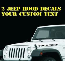 fits JEEP HOOD DECALS CUSTOM MADE FITS WRANGLER / RENEGADE TJ JK XJ YJ CJ 1 pair