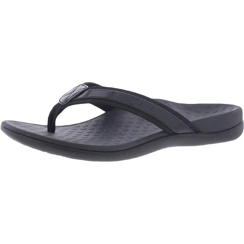 Vionic Kehoe Sandals Women\'s 8 Black Studded Leather Flip Flops Wedge Platform Vionic Orthaheel Kehoe Wine Leather Platform Wedge Studded  main image 3