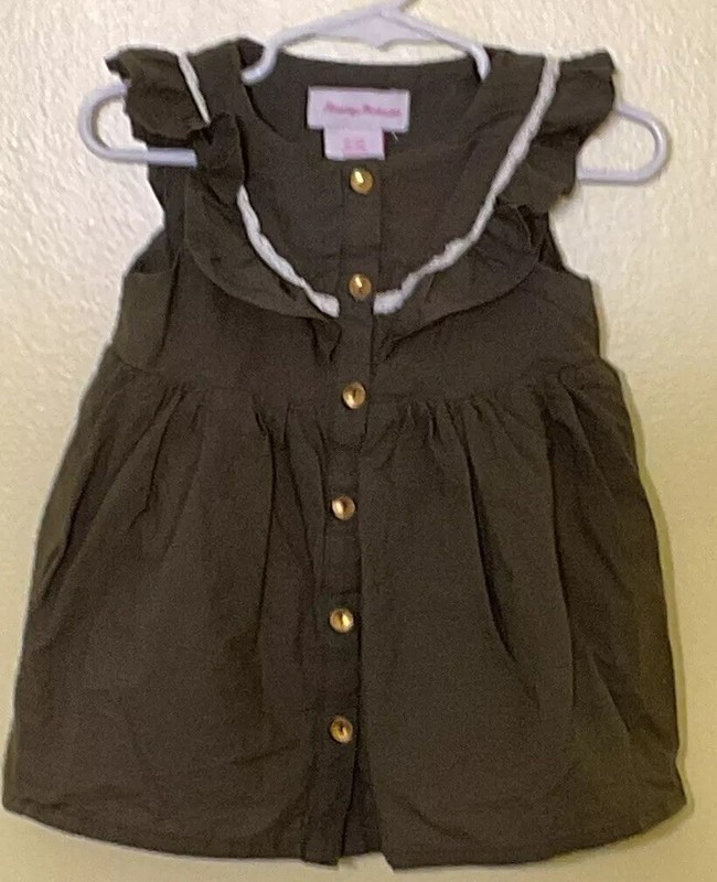 TOMMY BAHAMA Baby Girl Sleeveless Dress HUNTER GREEN Sz 24 Months