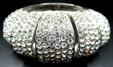 HUGE Sparkling Ice Rhinestone Hinged Bracelet
