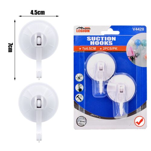 Vacuum Suction Cup Hooks Bathroom Holder Hanger Suitable Glass Window 3 Sizes - Picture 6 of 8
