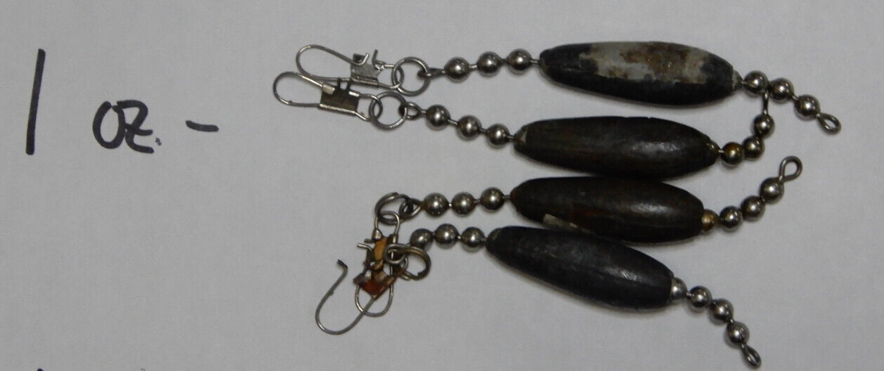 Used Lot of 17 Various Weights Bead Chain InLine Lead Sinkers eBay