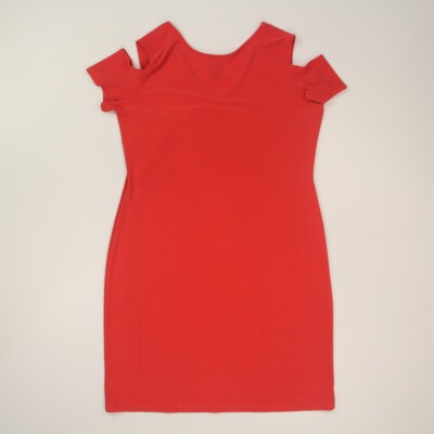 Clara Sun Woo Women's Cold Shoulder Dress Size Medium Red Knee Length Travel