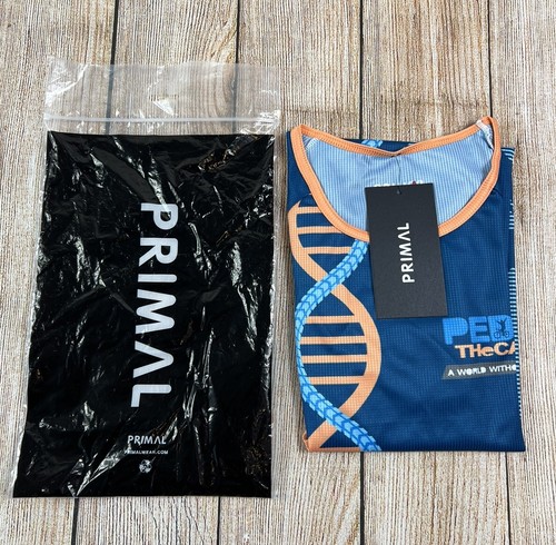 NWT Primal Women’s Cycling Jersey Blue Pedel For The Cause World Without Cancer