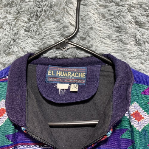 Women's Vintage El Huarache Guatemalan Embroidered Zip Jacket Sz. Med Aztec - Picture 8 of 15