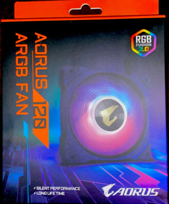 AORUS 120mm Sleeve Bearing ARGB Computer Case Fan - RGB Fusion 2.0
