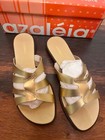 New Azeleia Size 7 Gold Leather Sandals — photo 2
