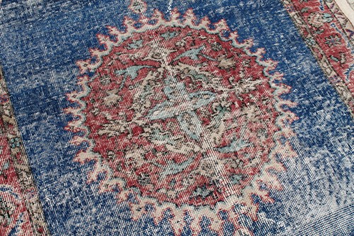 Alfombra Turca 42''x81'' Vintage Color Claro Silenciado Alfombra Lana Primitiva 107x207cm - Imagen 8 de 11