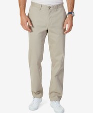  120 Nautica Men'S Beige Classic Fit Casual Deck Flat Front Pants 32w X 30l