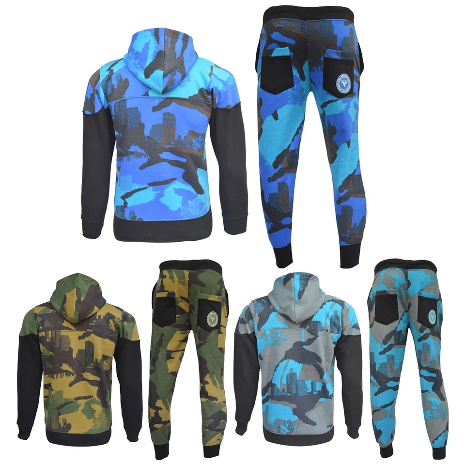 Bambini Ragazzi Designer S Tuta Top con Zip Pantaloni da Jogging Abiti 7-13 Anni - Immagine 2 di 3