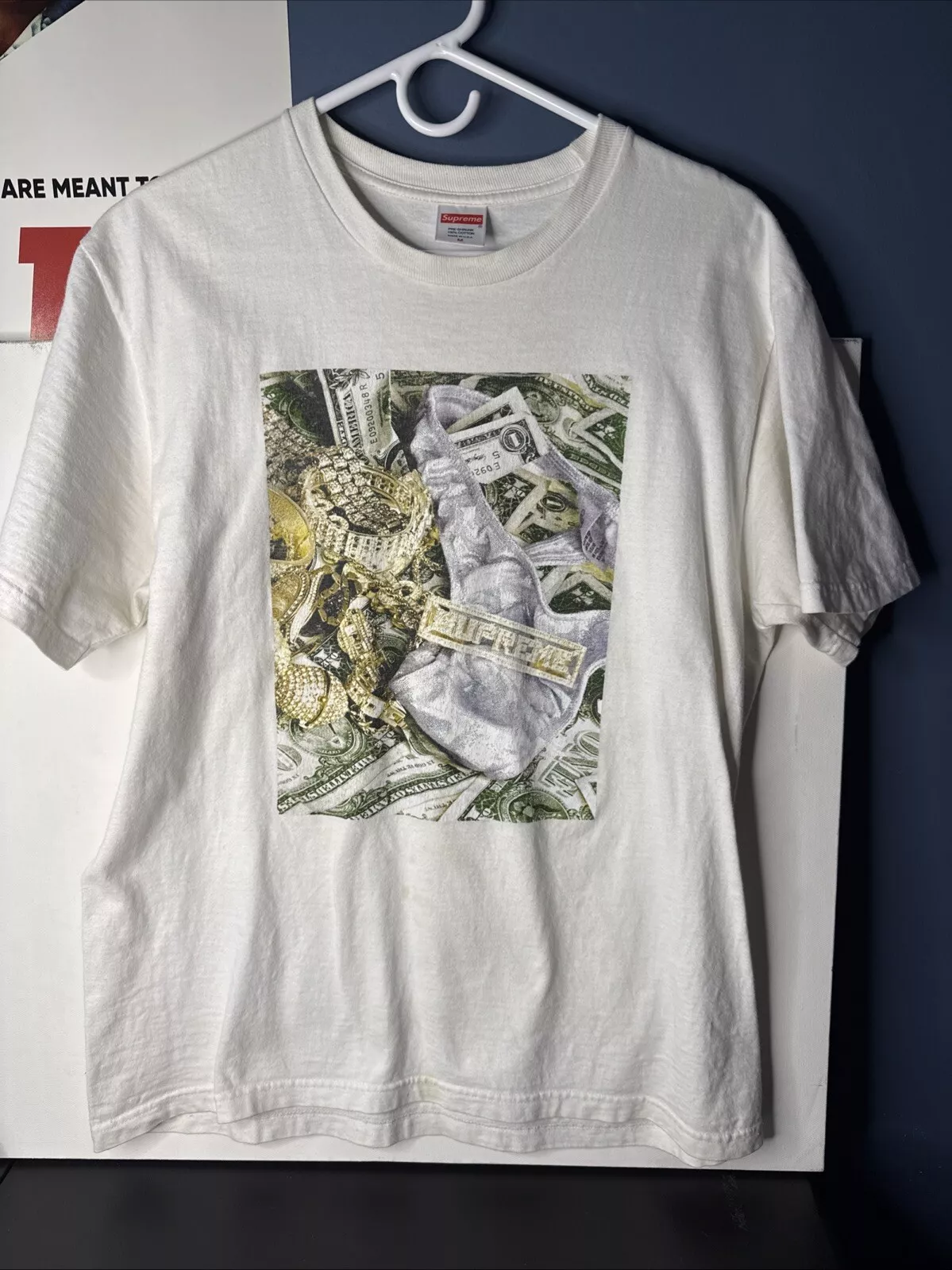 Tee shirt blanc SUPREME SS20 2020 Bling HOMME taille M petite tache