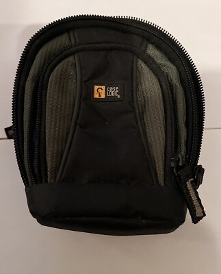 Case Logic 4''x 5 1/2'' Camera Case Padded Black & Blue W/ Belt Loop/ 3 Zip Pouch