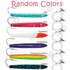 10pcs 6" Fishing Cedar Plugs Rig Trolling Wooden Lures 10/0 Hook Random colors