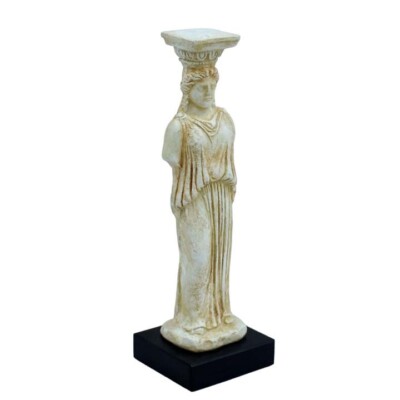 Caryatid kore sculpture handmade plaster artifact