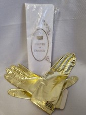 Vintage SEARS Ladies Dress Gloves Gold Lame Metallic New OS Size 7.5-8.5