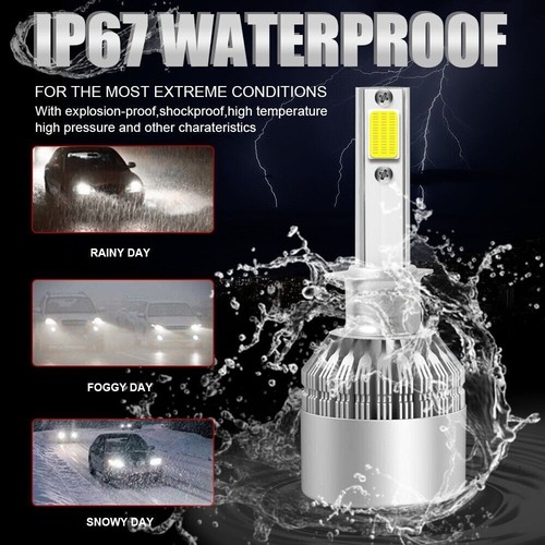 Ampoules LED H1 6000K Blanc - 24 SMD - 12V - Pour Phares Antibrouillard - Lot De 2 - Installation Plug And Play