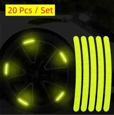20 Pcs Reflective Sticker Strip Decal Wheel Hub Rim Stripe Tape Car Accessories.