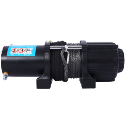 3500 lb Winch ATV UTV 12V Waterproof Synthetic Rope Trailer Electric Winch Steel