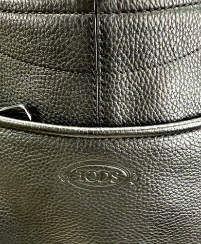 Tod's Black Grained Leather Shoulder Bag w/ Silver Hardware - Picture 5 of 7