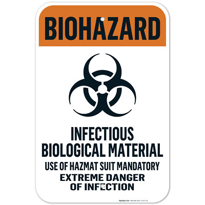 Biohazard Infectious Biological Material Sign,