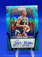 JACKIE YOUNG 2025 PANINI PRIZM WNBA TEAL SIGNATURES AUTOGRAPH #03/35 ACES