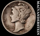 1938 Silver Mercury Dime - Scarce  Better Date  No Reserve  #K2489