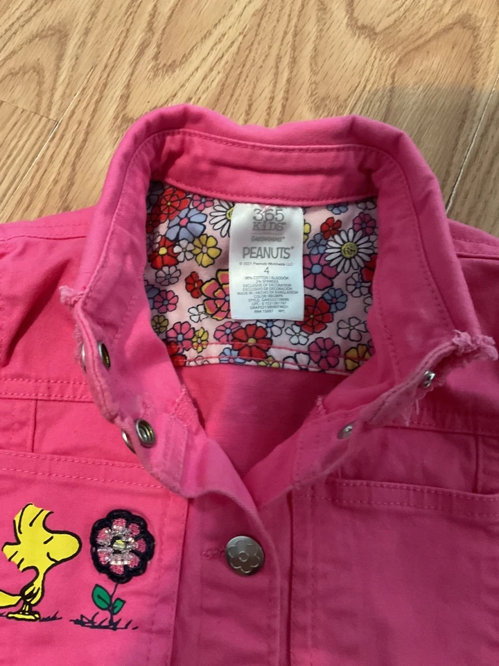 Chaqueta Garanimals Peanuts Snoopy Woodstock Rosa Talla Niños 4 (26” Pecho y 11” de Largo Foto 4 de 4