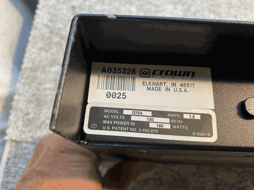 Crown Audio D-75A Stereo Power Amplifier - 40W per Channel - nice! - Picture 6 of 10